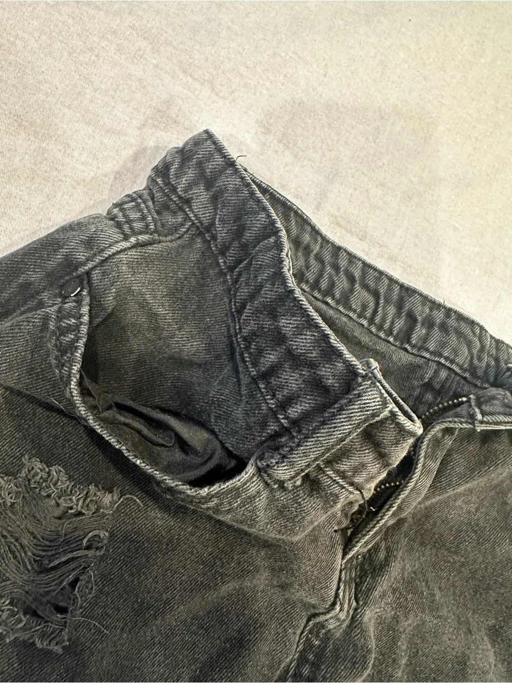 Distressed Black Denim Women's Cutoff Shorts